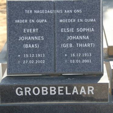 GROBBELAAR Evert Johannes 1913-2002 &amp; Elsie Sophia Johanna THIART 1913-2001