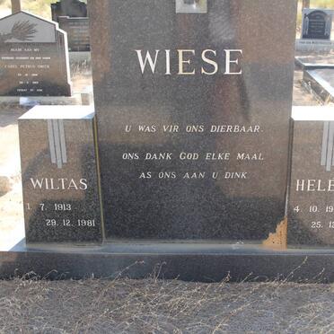 WIESE Wiltas 1913-1981 &amp; Heléne 1919-1972