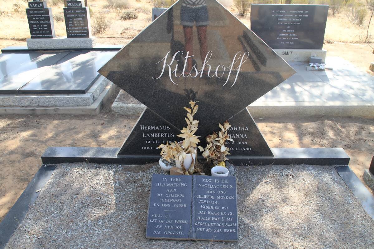 KITSHOFF Hermanus Lambertus 1889-1969 &amp; Martha Johanna 1898-1980