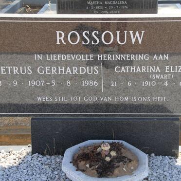 ROSSOUW Petrus Gerhardus 1907-1986 &amp; Catharina Elizabeth SWART 1910-2008