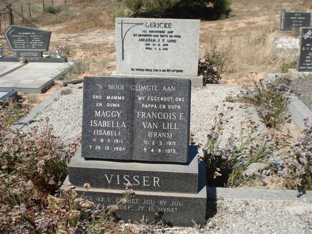 VISSER Francois E. Van Lill 1915-1979 &amp; Maggy Isabella 1915-1984