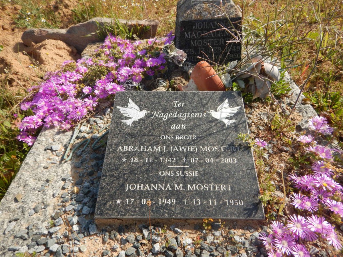 MOSTERT Abraham J. 1942-2003 :: MOSTERT Johanna M. 1949-1950
