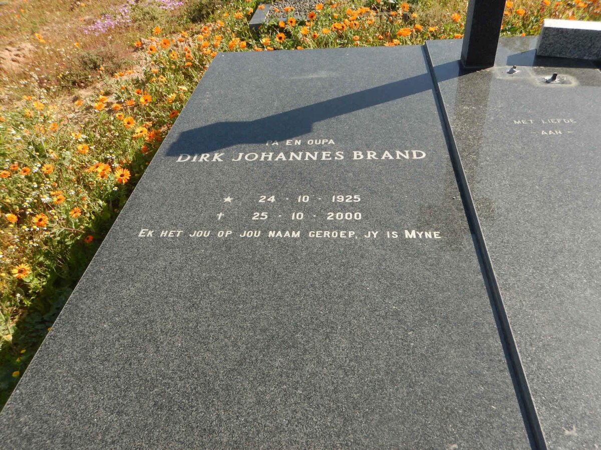 BRAND Dirk Johannes 1925-2000 &amp; Johanna Catharina Maria V.D. WESTHUIZEN 1929-1991
