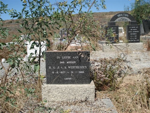 WESTHUIZEN H.A.J., v.d. 1877-1968