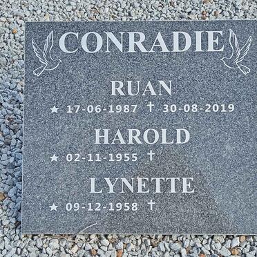 CONRADIE Ruan 1987-2019 :: CONRADIE Harold 1955- :: CONRADIE Lynette 1958-