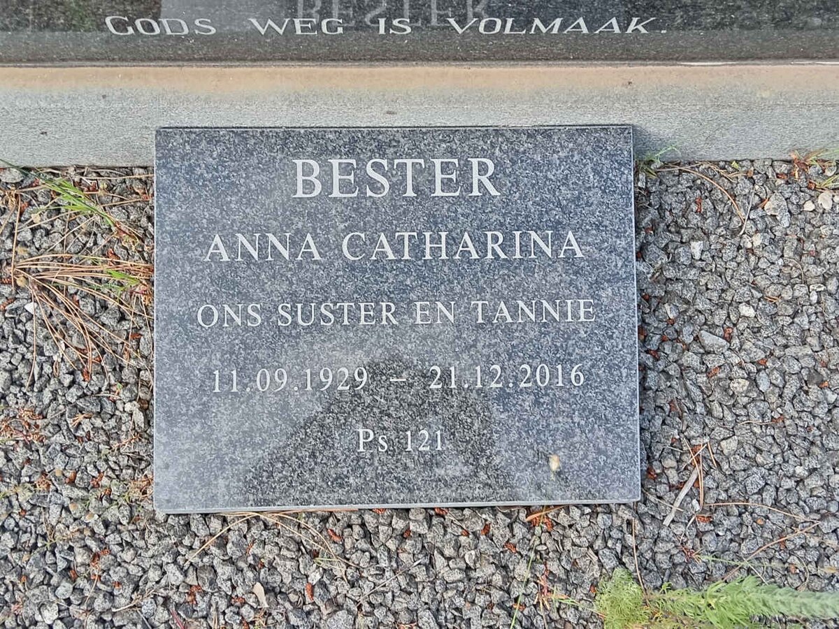 BESTER Anna Catharina 1929-2016