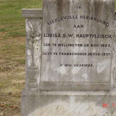 HAUPTFLEISCH Louisa S.W. 1863-1937