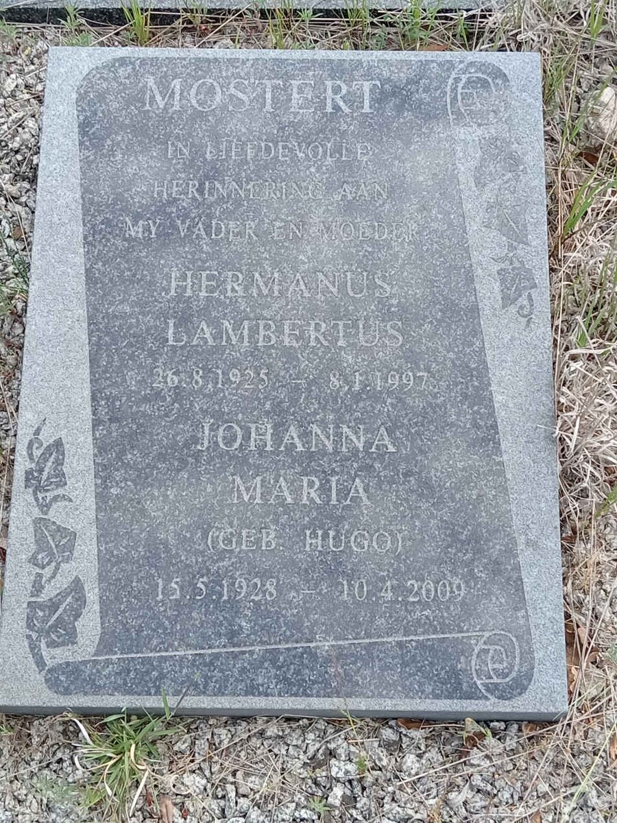 MOSTERT Hermanus Lambertus 1925-1997 & Johanna Maria HUGO 1928-2009