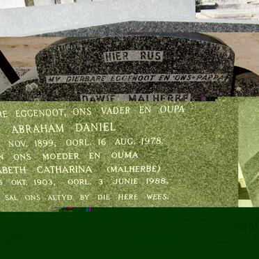 ROUX Abraham Daniel 1899-1978 &amp; Elizabeth Catharina MALHERBE 1903-1988