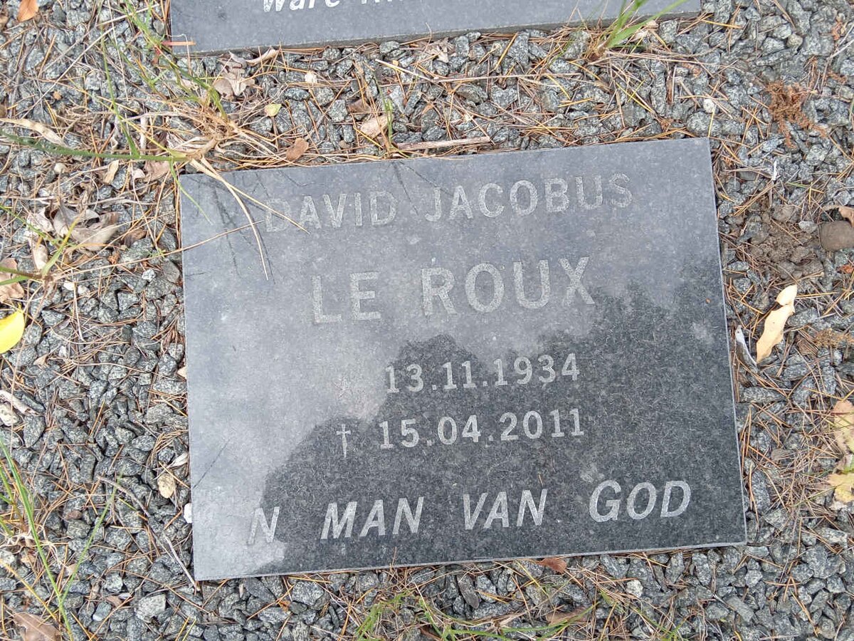 ROUX David Jacobus, le 1934-2011