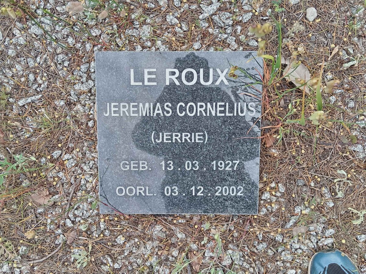ROUX Jeremias Cornelius, le 1927-2002