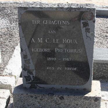 ROUX A.M.C., le nee PRETORIUS 1899-1967