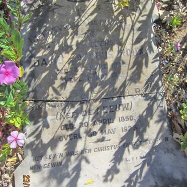 ROUX David Jacobus 1839-1921 &amp; Susanna Elizabeth DE LEEUW 1850-1925