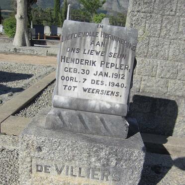 VILLIERS Henderik Pepler, de 1912-1940