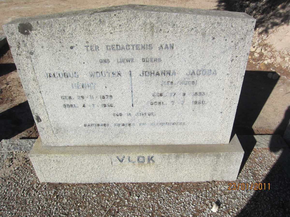 VLOK Jacobus Wouter Henry 1879-1956 &amp; Johanna Jacoba HUGO 1893-1960