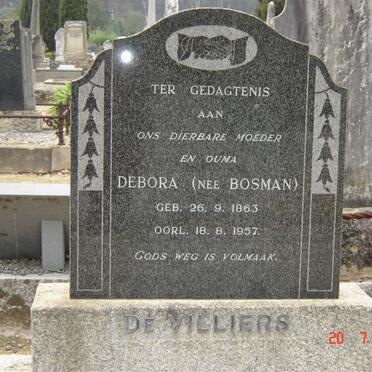 VILLIERS Debora, de nee BOSMAN 1863-1957