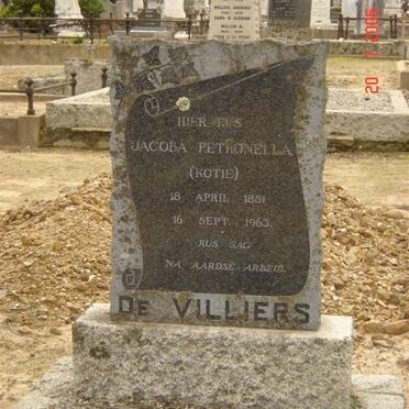 VILLIERS Jacoba Petronella, de 1881-1963