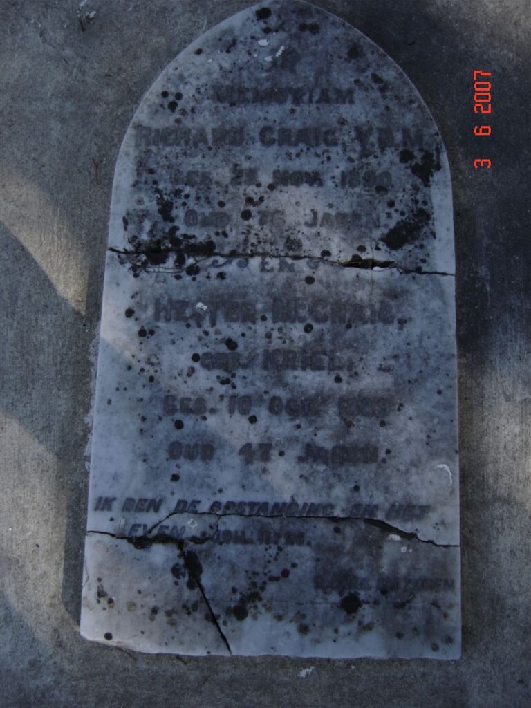 CRAIG Richard -1890 &amp; Hester M.E. KRIEL -1889