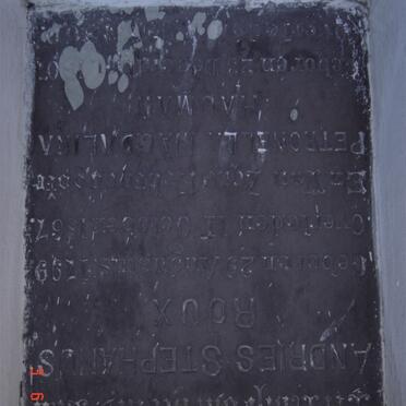 ROUX Andries Stephanus 1799-1867 &amp; Petronella Magdalina HAUMANN 1801-1869