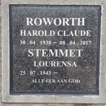 ROWORTH Harold Claude 1938-2017 :: STEMMET Lourensa 1943-