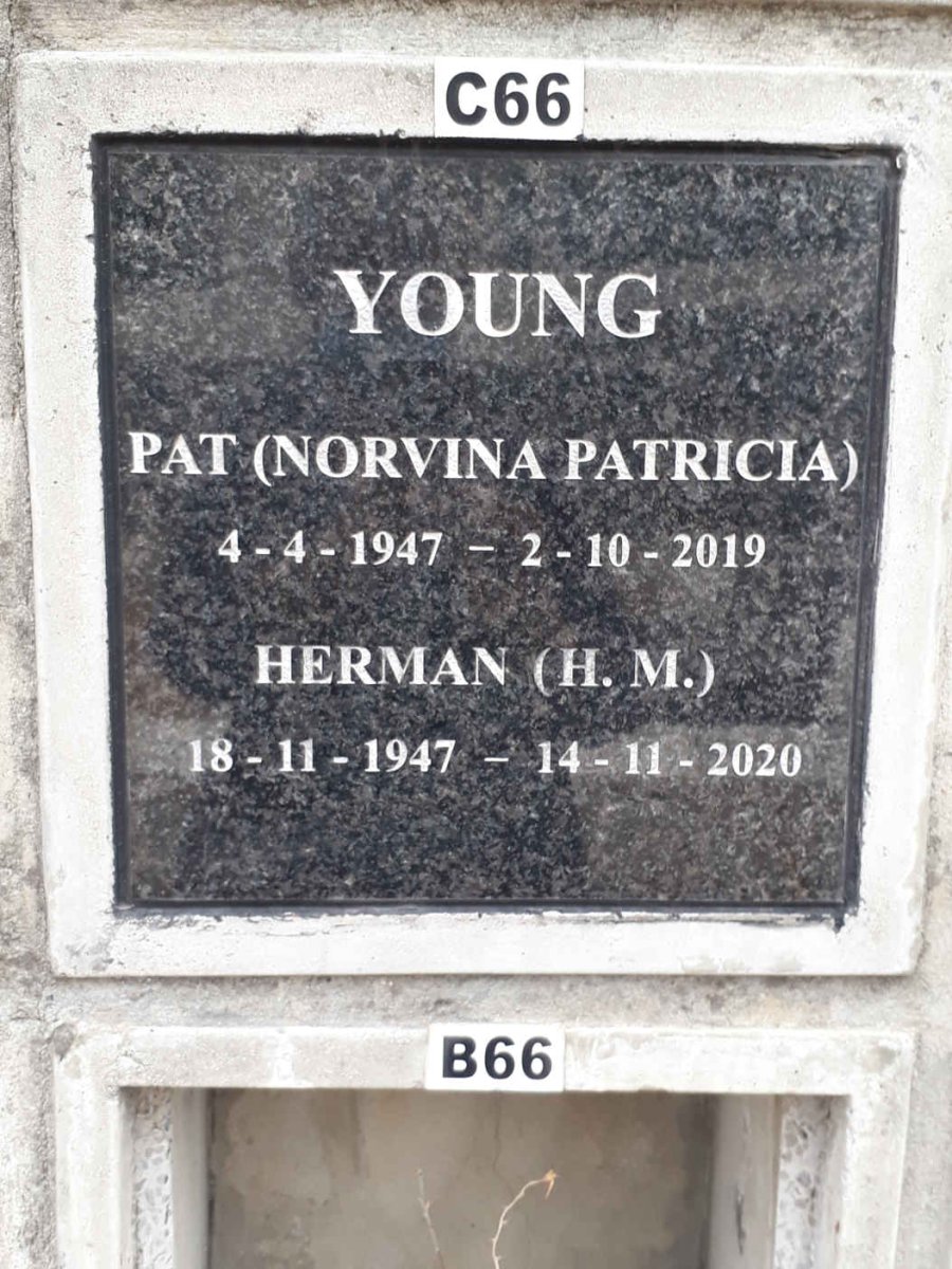 YOUNG Herman 1947-2020 &amp; Norvina Patricia 1947-2019