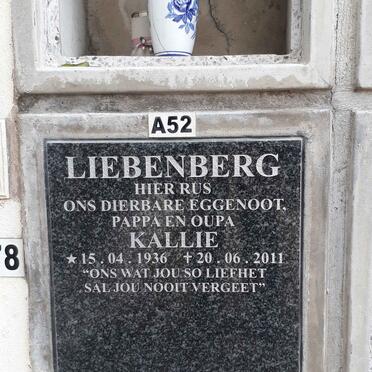 LIEBENBERG Kallie 1936-2011