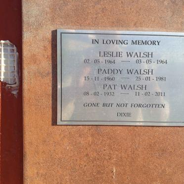 WALSH Pat 1932-2011 :: WALSH Paddy 1960-1981 :: WALSH Leslie 1964-1964