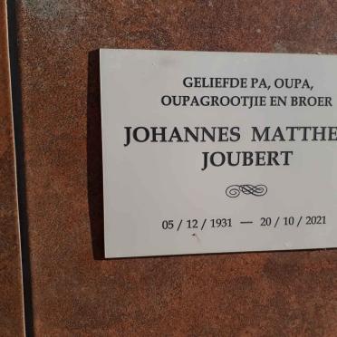 JOUBERT Johannes Mattheus 1931-2021