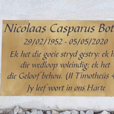 BOTHA Nicolaas Casparus 1952-2020