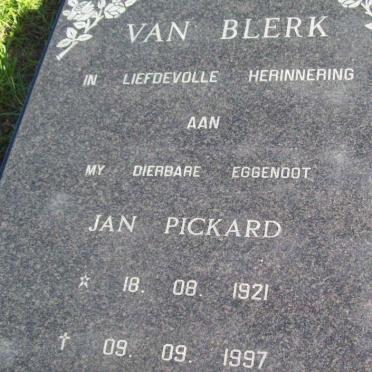 BLERK Jan Pickard, van 1921-1997