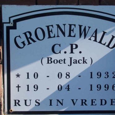 GROENEWALD C.P. 1932-1996