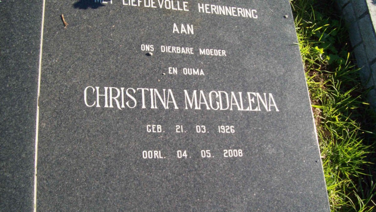 LANGENHOVEN Johan Godfried Fabricius 1913-2000 &amp; Christina Magdalena 1926-2008