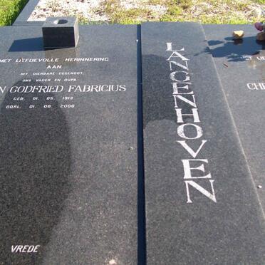 LANGENHOVEN Johan Godfried Fabricius 1913-2000 &amp; Christina Magdalena 1926-2008