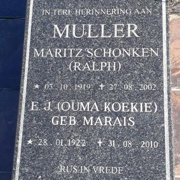 MULLER Maritz Schonken 1919-2002 &amp; E.J. MARAIS 1922-2010