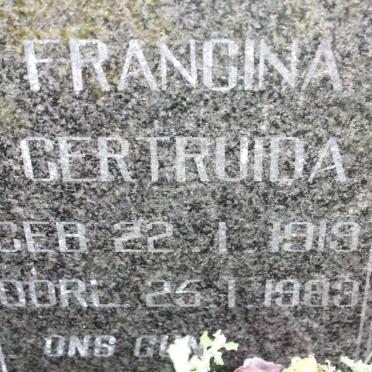 FOURIE Francina Gertruida 1919-1983