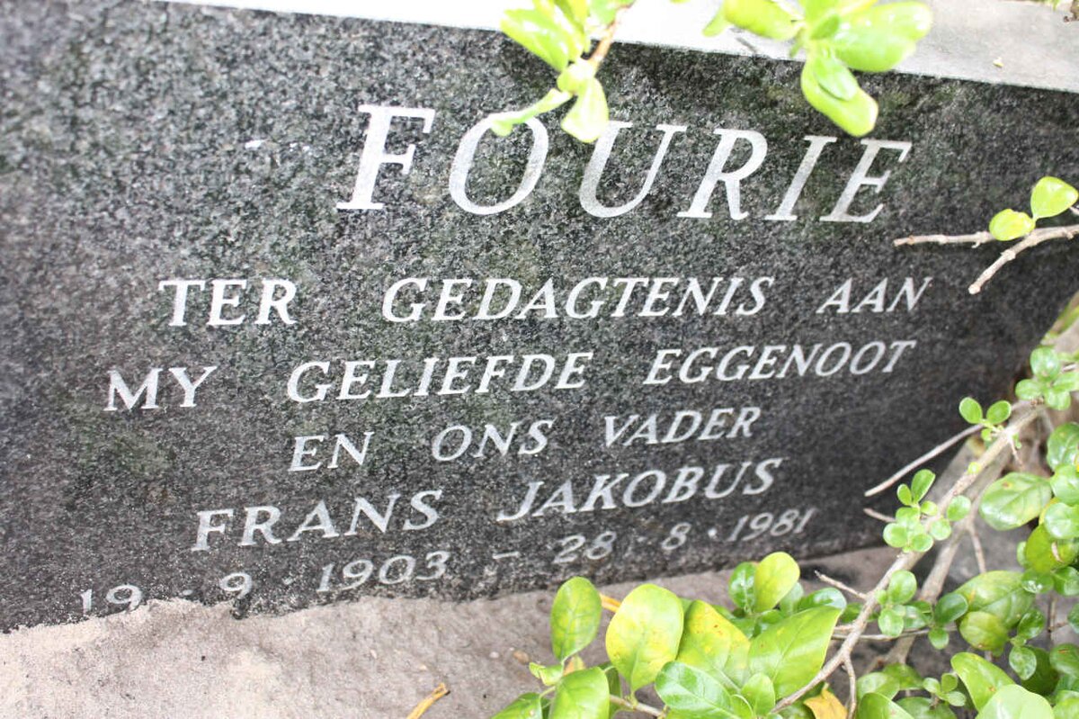 FOURIE Frans Jakobus 1903-1981