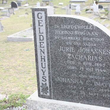 GELDENHUYS Jurie Johannes Zacharias 1890-1966 &amp; Johanna M. MATTHEE 1893-1972