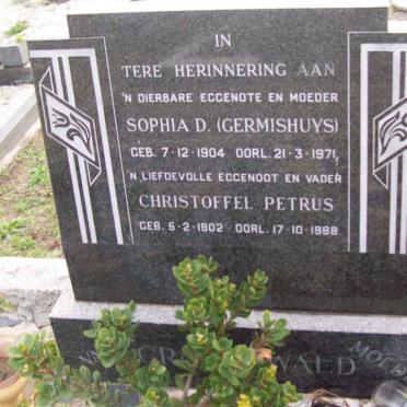 GROENEWALD Christoffel Petrus 1902-1988 &amp; Sophia D. GERMISHUYS 1904-1971