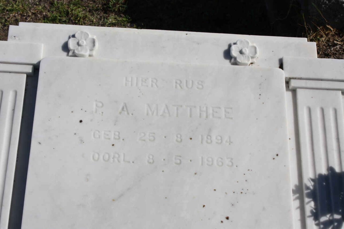 MATTHEE P.A. 1894-1963