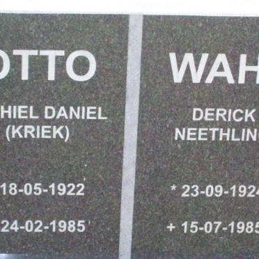 OTTO Michiel Daniel 1922-1985 :: WAHL Derick Neethling 1924-1985