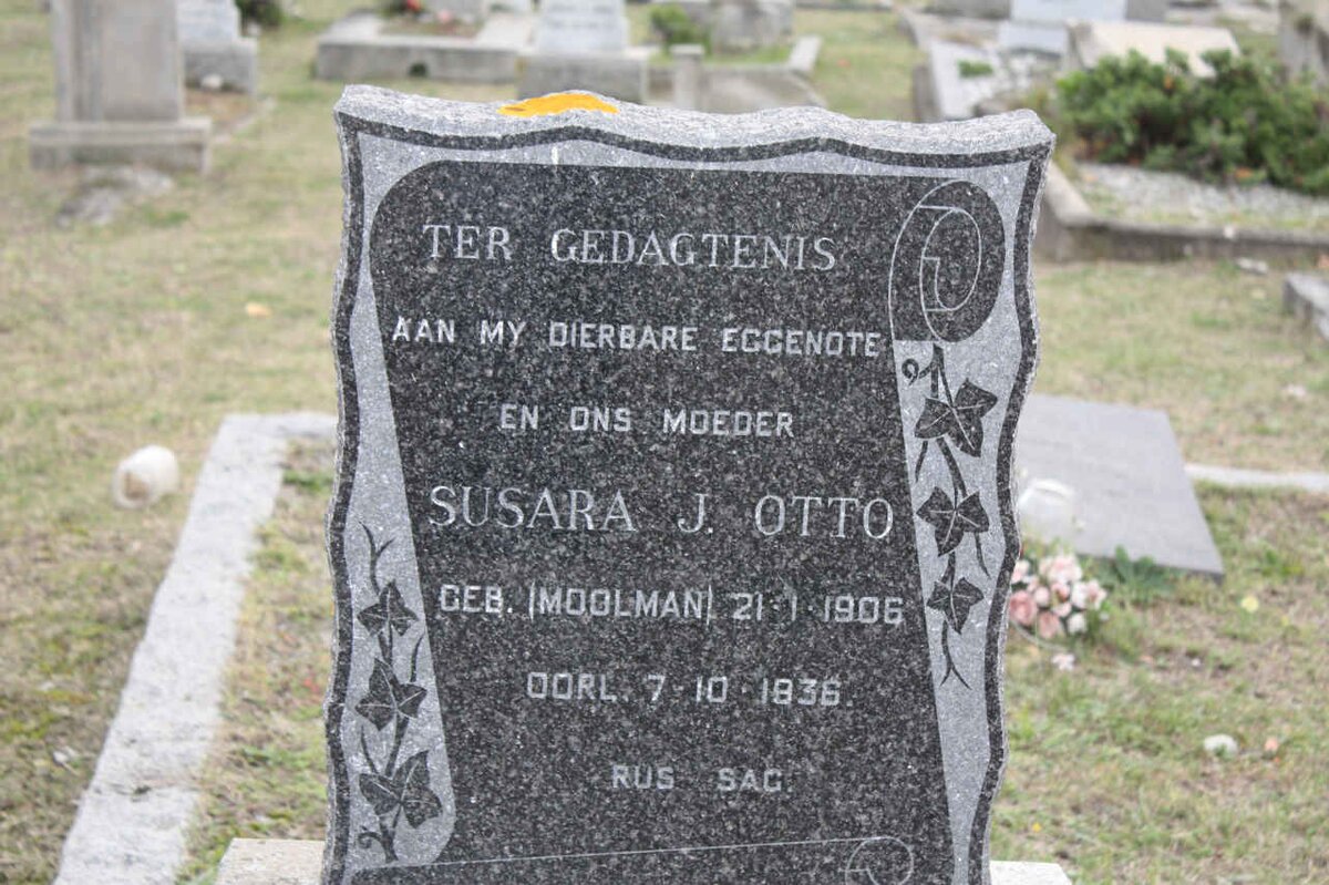 OTTO Susara J. nee MOOLMAN 1906-1936