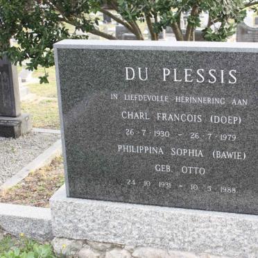 PLESSIS Charl Francois, du 1930-1979 &amp; Philippina Sophia OTTO 1931-1988