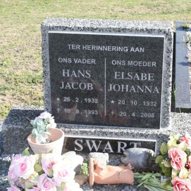 SWART Hans Jacob 1932-1993 &amp; Elsabe Johanna 1932-2005