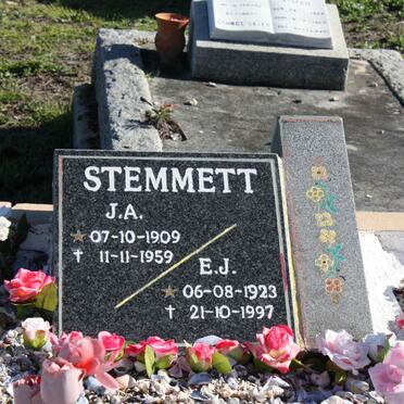 STEMMETT J.A. 1909-1958 &amp; E.J. 1923-1997