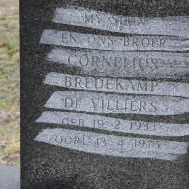 VILLIERS Cornelius Bredekamp, de 1933-1975