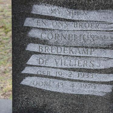 VILLIERS Cornelius Bredekamp, de 1933-1975