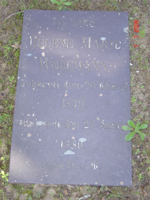 WEDEMANN Helene Marie 1879-1880