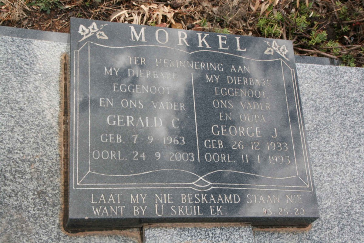 MORKEL George J. 1933-1995 :: MORKEL Gerald C. 1963-2003 
