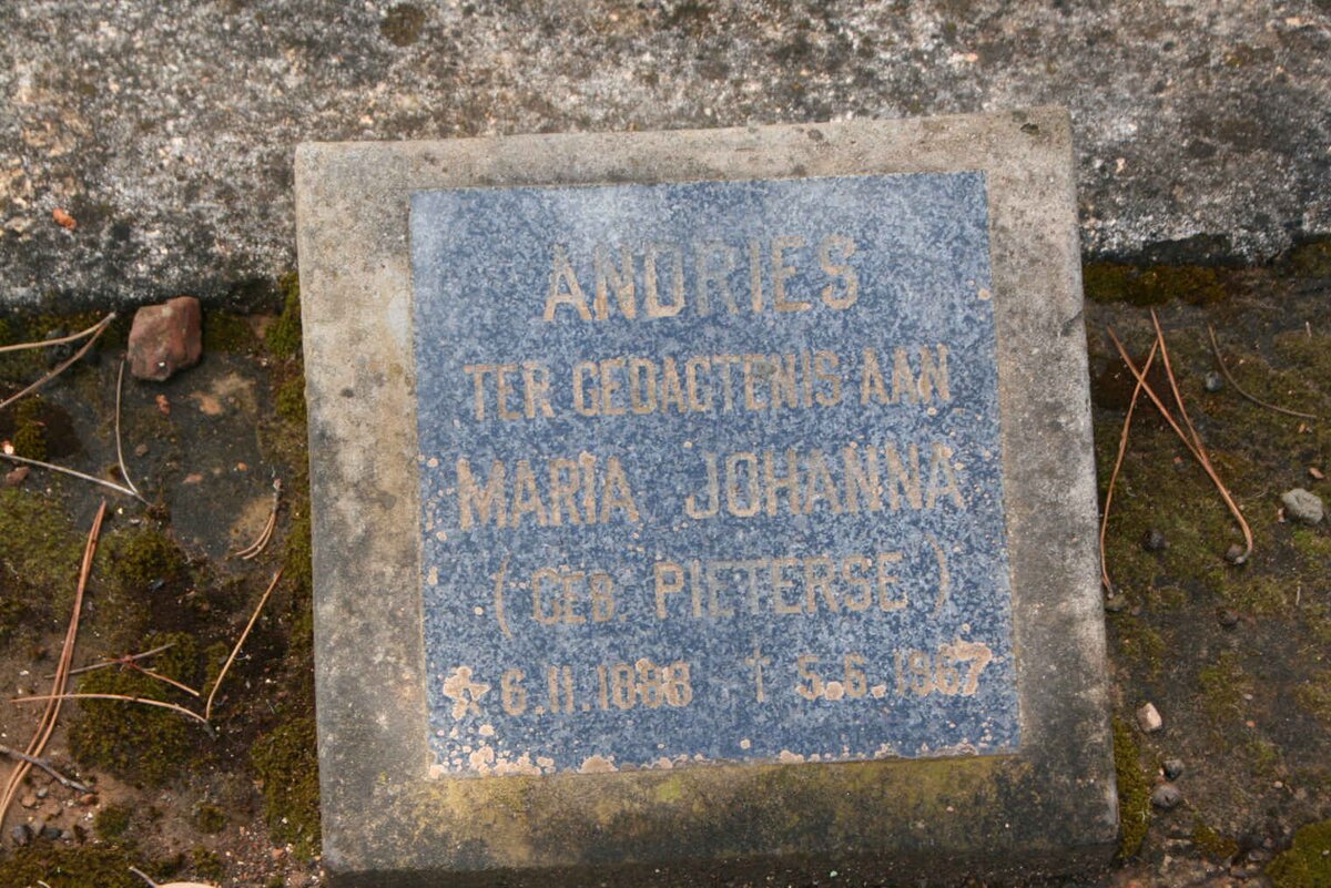 ANDRIES Maria Johanna nee PIETERSE 1888-1967