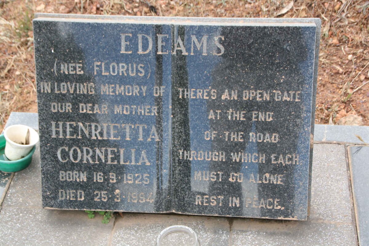 EDEAMS Henrietta Cornelia nee FLORUS 1925-1994